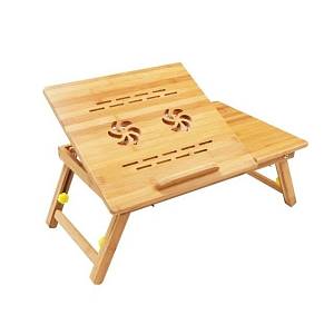 Столик для ноутбука Zitrek складной с охлаждением из бамбука, 55х35х28см 041-1000
