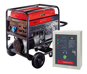 Бензиновый генератор с электростартером и коннектором автоматики FUBAG BS 11000 A ES + Блок автоматики Startmaster BS 6600