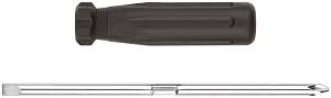 Отвертка с переставным жалом, CrV сталь, черная пластиковая ручка 6x70 мм PH2/SL6 KУРС