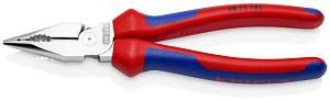Плоскогубцы комбинированные остроконечные с удлинёнными губками, 185 мм, хром, 2-комп ручки KNIPEX