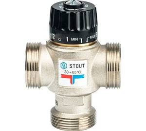 SVM-0025-356532 STOUT Термостатический смесительный клапан для систем отопления и ГВС 1 1/4" НР 30-65°С KV 3,5