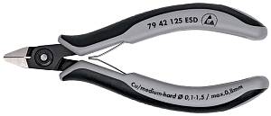 Бокорезы прецизионные ESD, острая головка, 125 мм, 2-комп антистатические ручки, SB KNIPEX