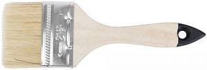 Кисть флейцевая "Лайт", натур. cветлая щетина, деревянная ручка 2,5" (63 мм) КУРС