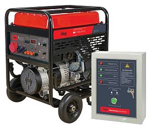 Бензиновый генератор с электростартером и коннектором автоматики FUBAG BS 11000 DA ES + Блок автоматики Startmaster BS 6600 D